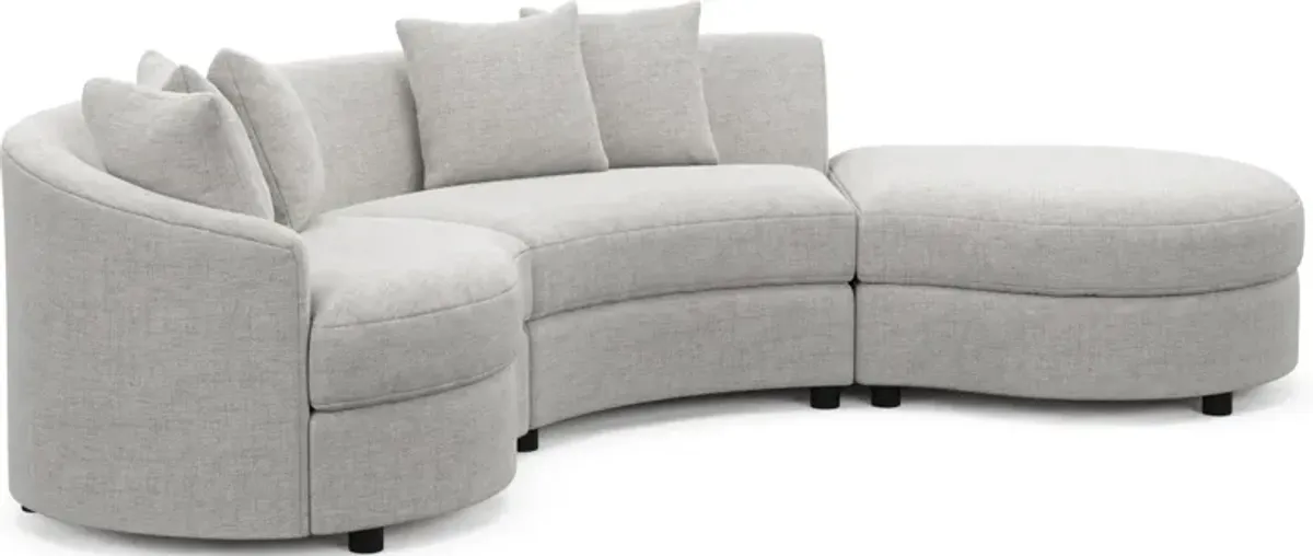 Allegra Foam Comfort 3-Piece Sectional with Chaise - Adario Fog