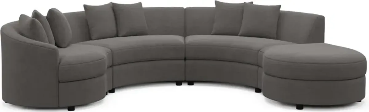 Allegra Foam Comfort 4-Piece Sectional with Right-Facing Chaise- Merrimac Ash