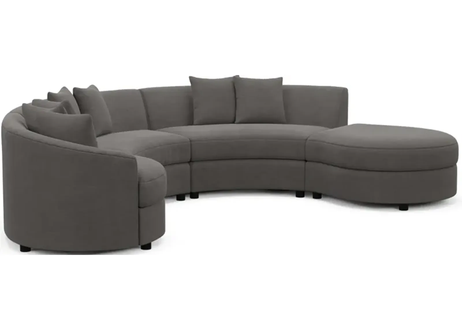 Allegra Foam Comfort 4-Piece Sectional with Right-Facing Chaise- Merrimac Ash