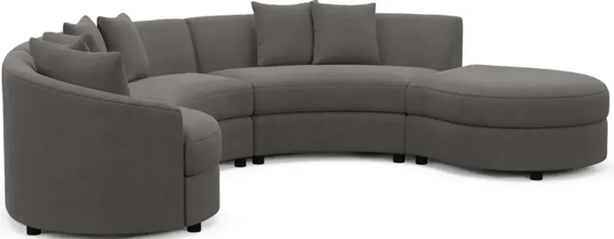 Allegra Foam Comfort 4-Piece Sectional with Right-Facing Chaise- Merrimac Ash