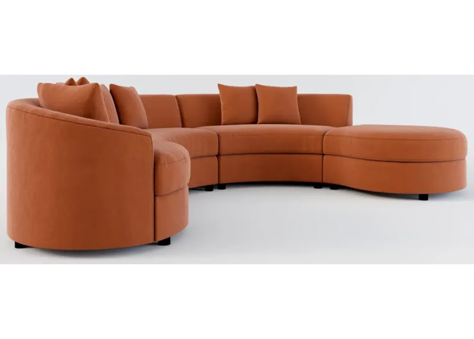 Allegra Foam Comfort 4-Piece Sectional with Right-Facing Chaise and Ottoman - Merrimac Brick