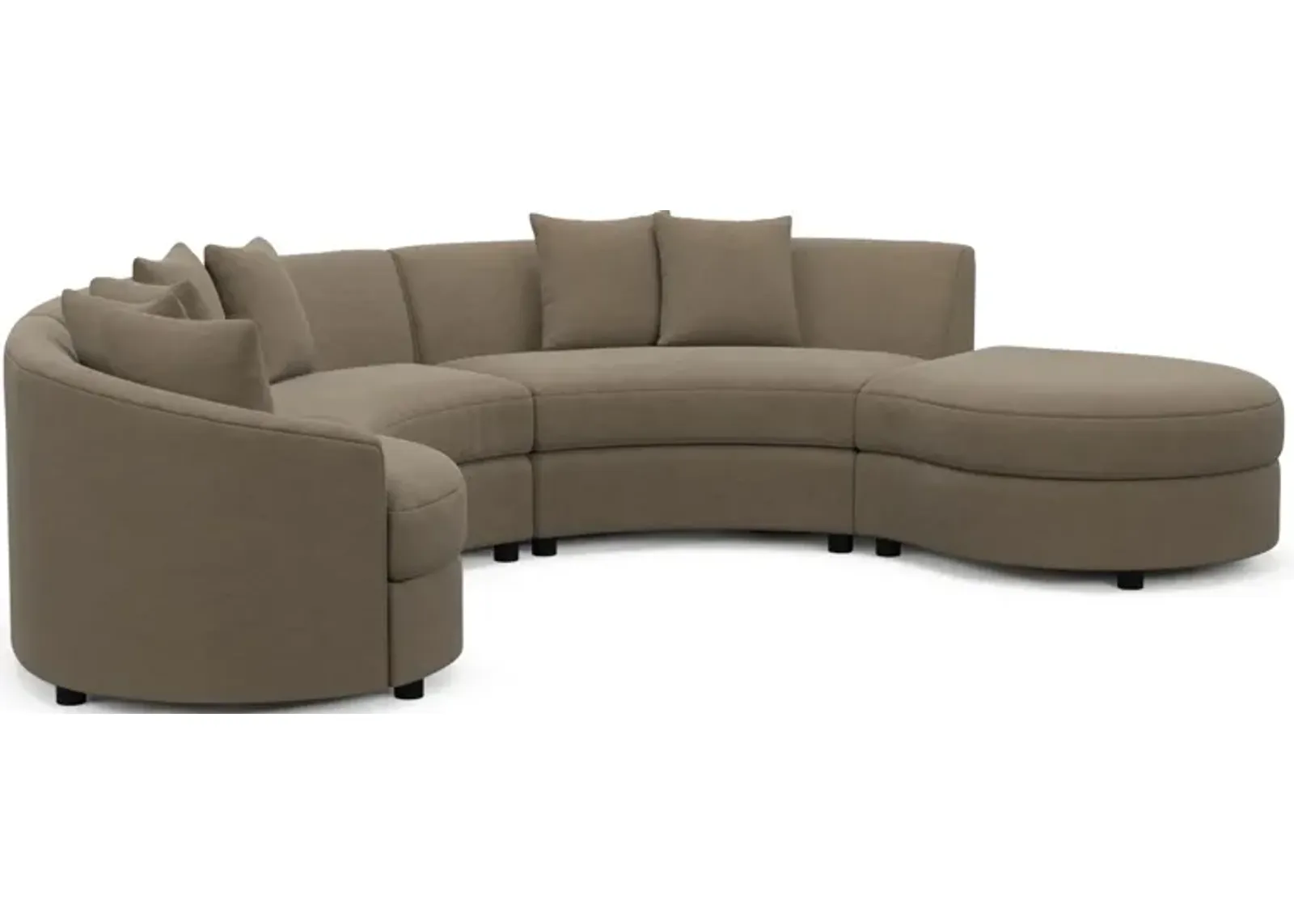 Allegra Foam Comfort 4-Piece Sectional with Right-Facing Chaise - Merrimac Brownstone