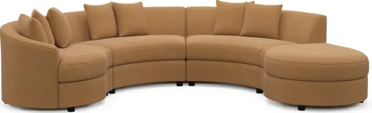 Allegra Foam Comfort 4-Piece Sectional with Right-Facing Chaise - Merrimac Topaz