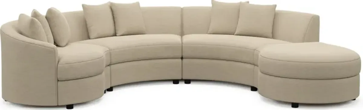 Allegra Foam Comfort 4-Piece Sectional with Right-Facing Chaise - Merrimac Ecru