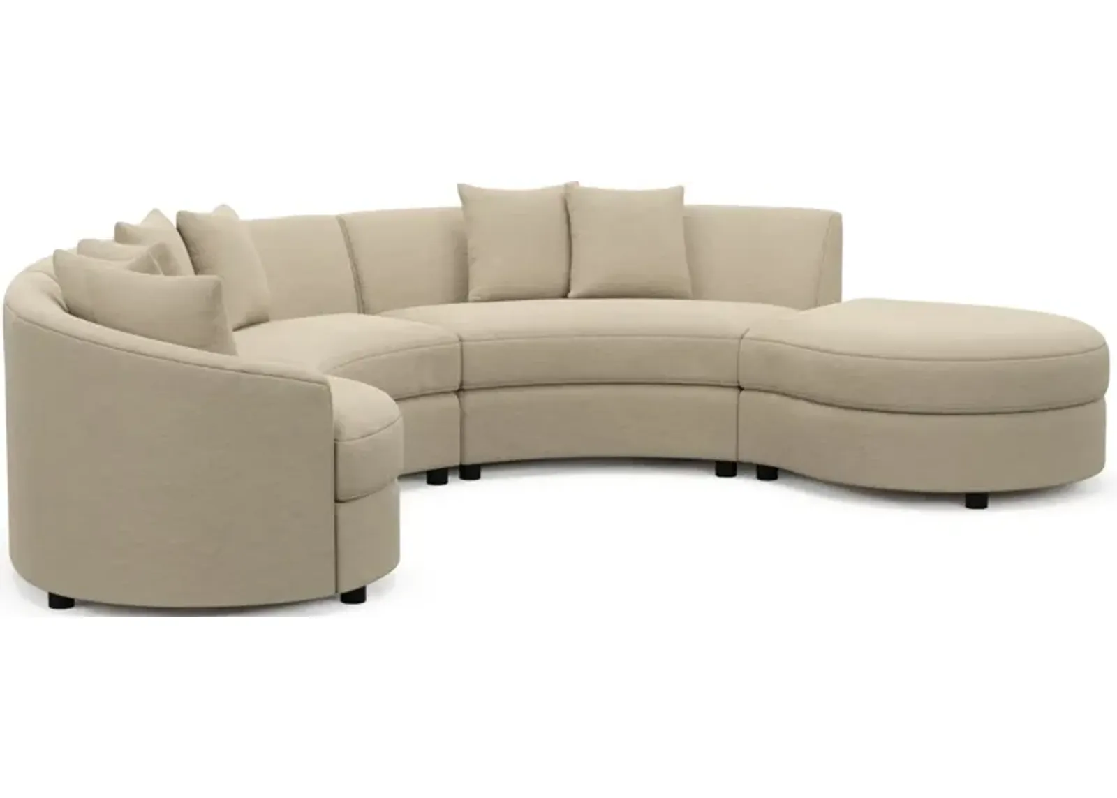 Allegra Foam Comfort 4-Piece Sectional with Right-Facing Chaise - Merrimac Ecru