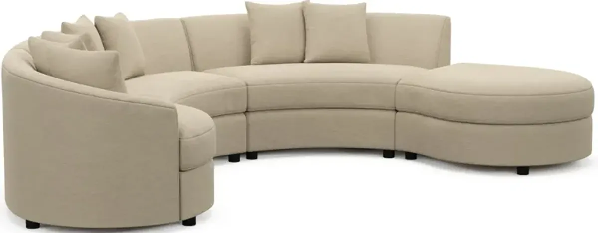 Allegra Foam Comfort 4-Piece Sectional with Right-Facing Chaise - Merrimac Ecru