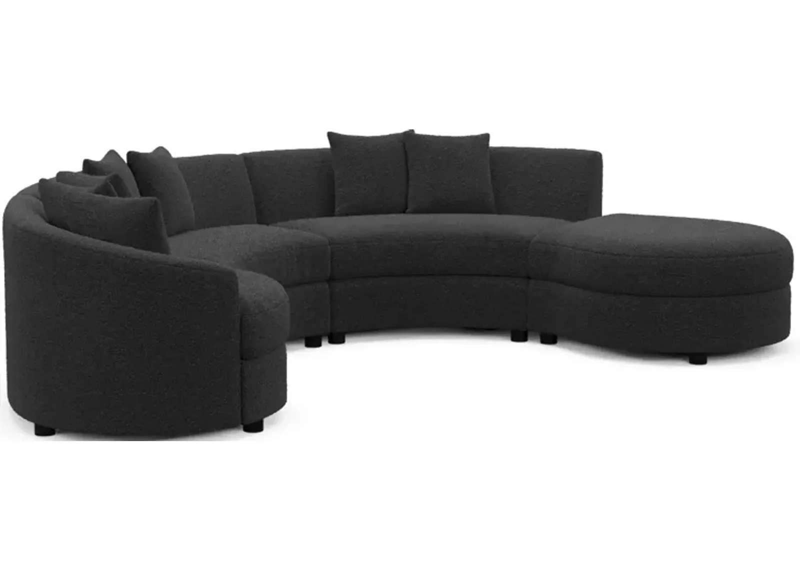 Allegra Foam Comfort 4-Piece Sectional with Right-Facing Chaise - Bloke Obsidian