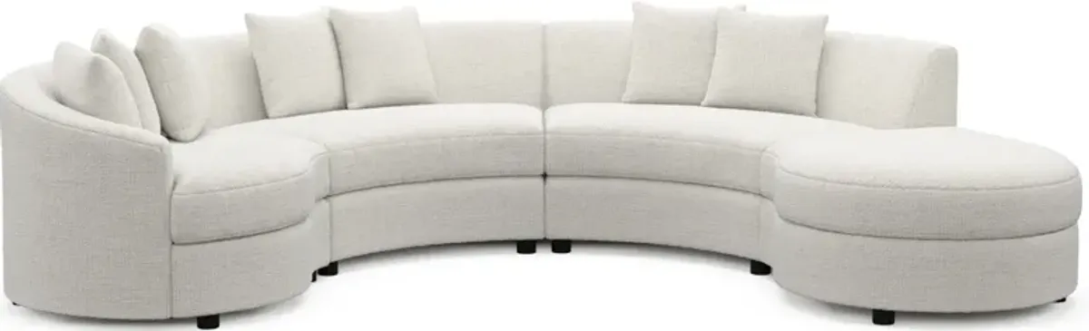 Allegra Foam Comfort 4-Piece Sectional with Right-Facing Chaise - Bantu Pearl