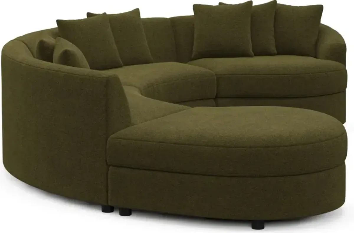 Allegra Foam Comfort Sectional - Midcentury Peat