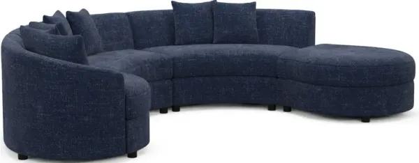 Allegra Foam Comfort Sectional - Sundar Navy