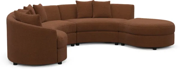 Allegra Foam Comfort Sectional - Nora Chocolate
