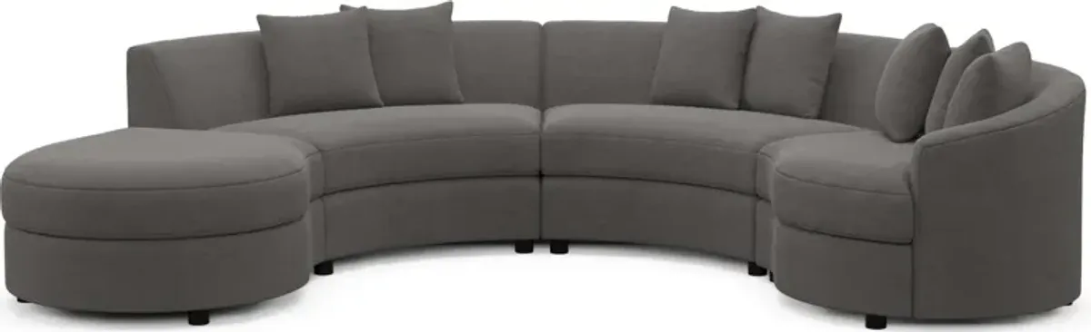 Allegra Foam Comfort 4-Piece Sectional with Left-Facing Chaise - Merrimac Ash