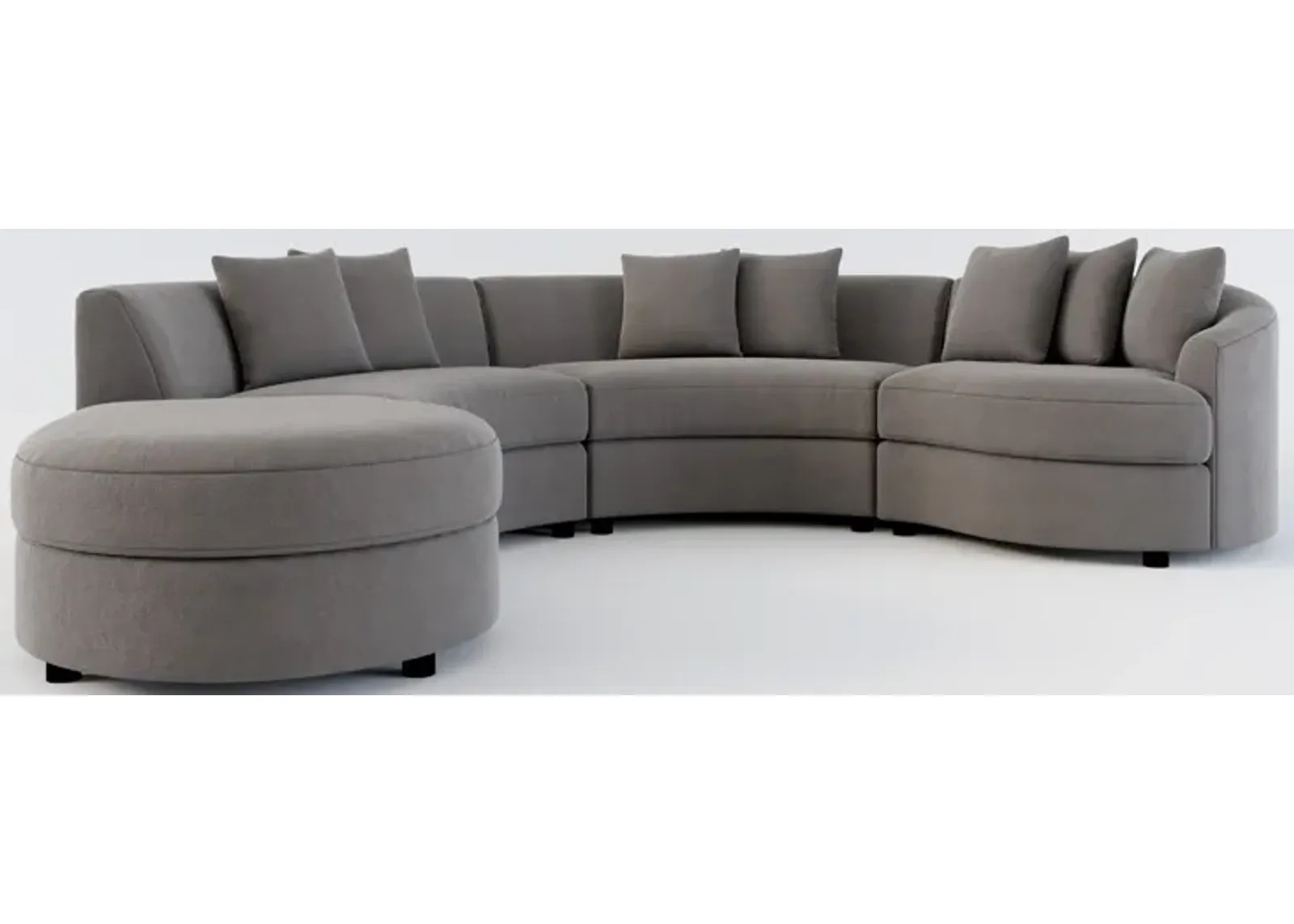 Allegra Foam Comfort 4-Piece Sectional with Left-Facing Chaise - Merrimac Ash