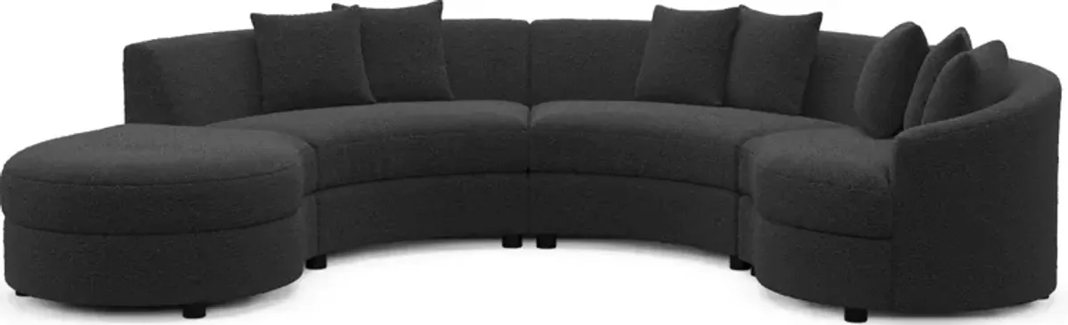 Allegra Foam Comfort 4-Piece Sectional with Left-Facing Chaise - Bloke Obsidian