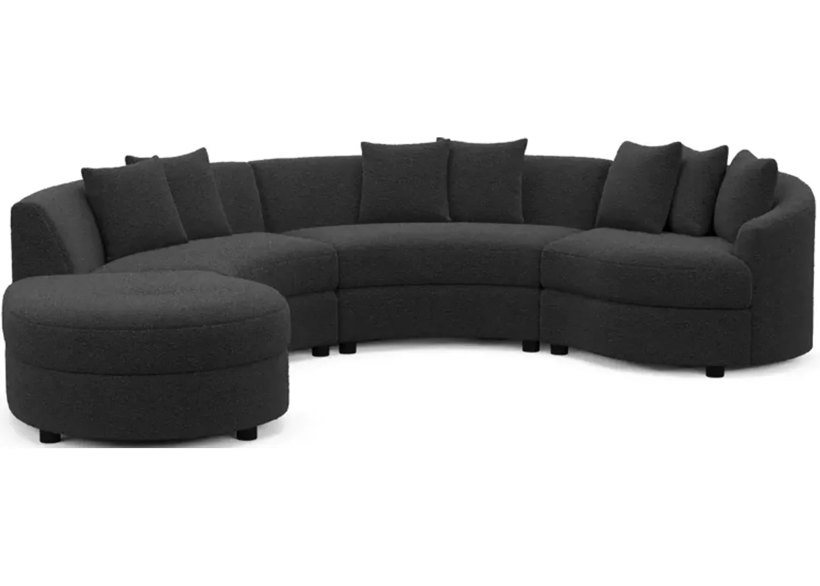 Allegra Foam Comfort 4-Piece Sectional with Left-Facing Chaise - Bloke Obsidian