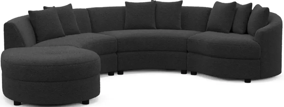 Allegra Foam Comfort 4-Piece Sectional with Left-Facing Chaise - Bloke Obsidian