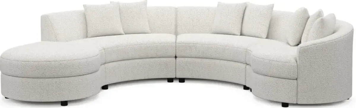 Allegra Foam Comfort 4-Piece Sectional with Left-Facing Chaise - River Rock Ivory