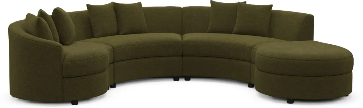 Allegra Foam Comfort Sectional - Midcentury Peat