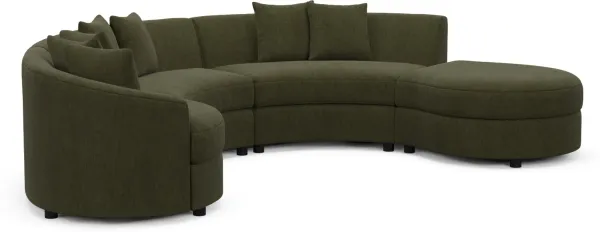 Allegra Foam Comfort Sectional - Marina Moss