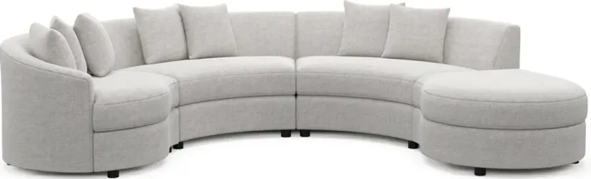 Allegra Foam Comfort 4-Piece Sectional with Chaise - Adario Fog