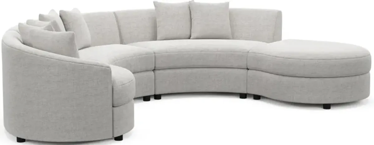 Allegra Foam Comfort 4-Piece Sectional with Chaise - Adario Fog