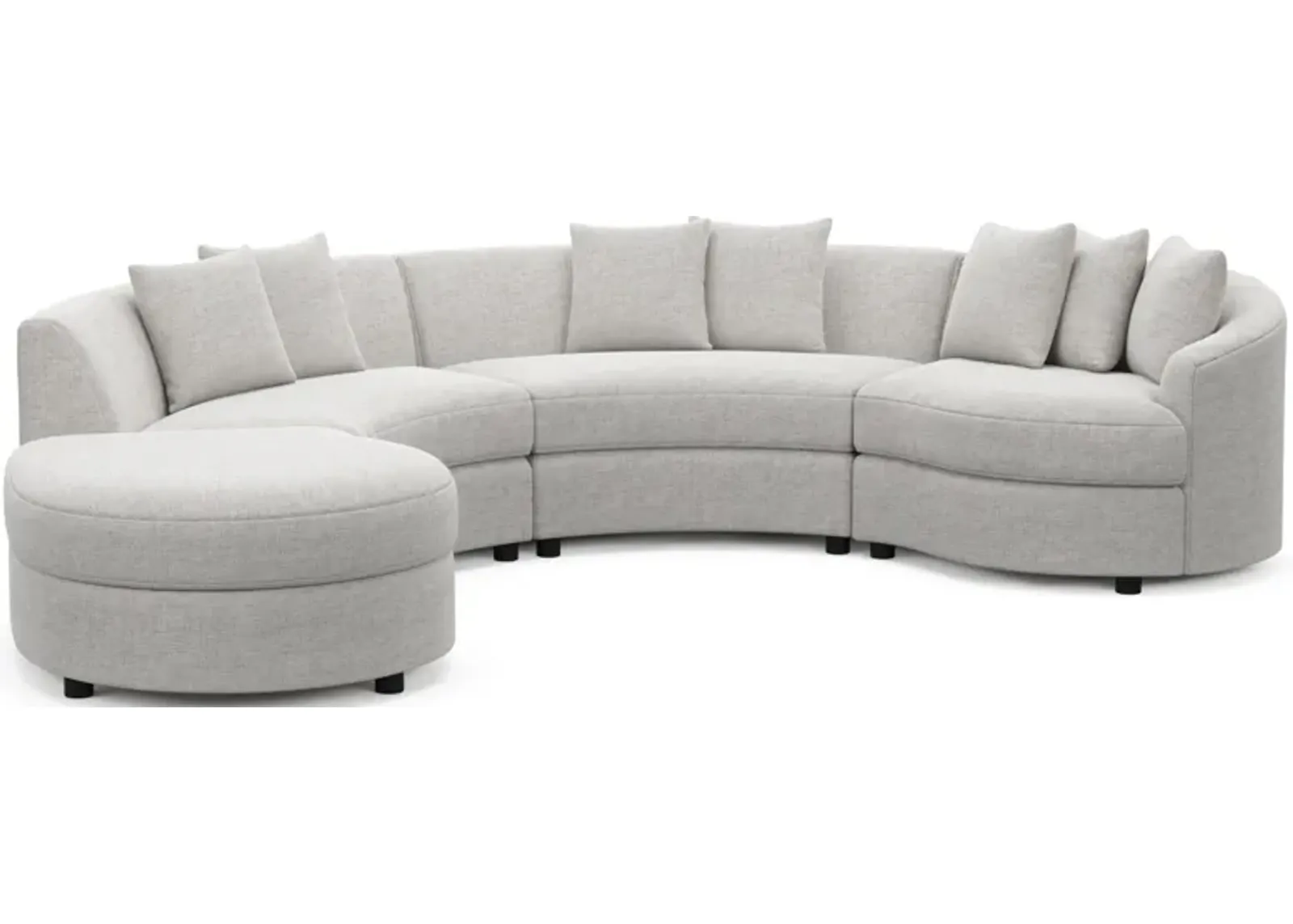 Allegra Foam Comfort 4-Piece Sectional with Chaise - Adario Fog