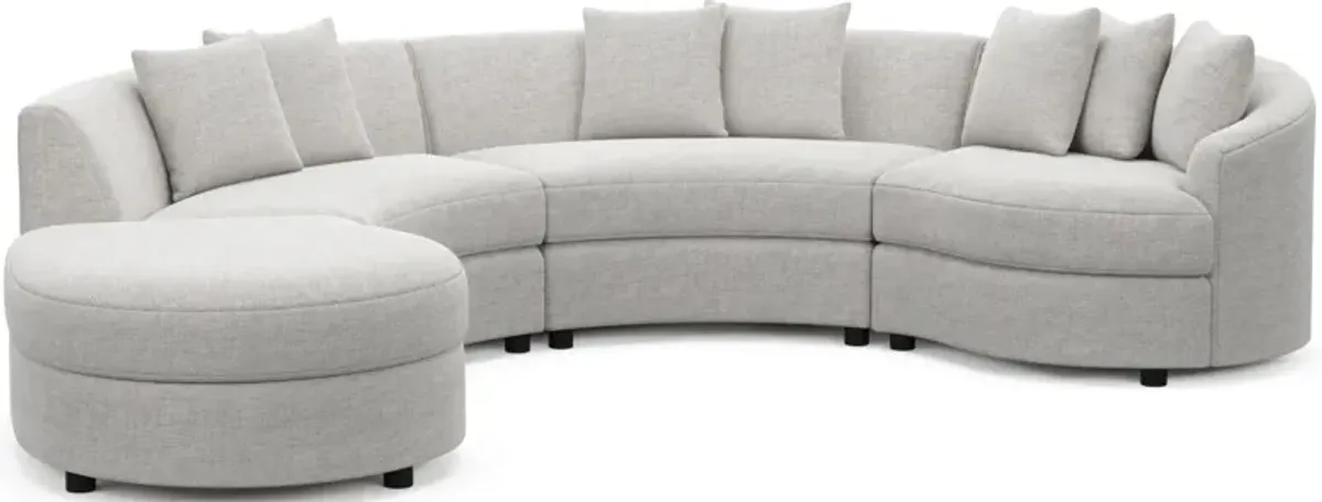 Allegra Foam Comfort 4-Piece Sectional with Chaise - Adario Fog