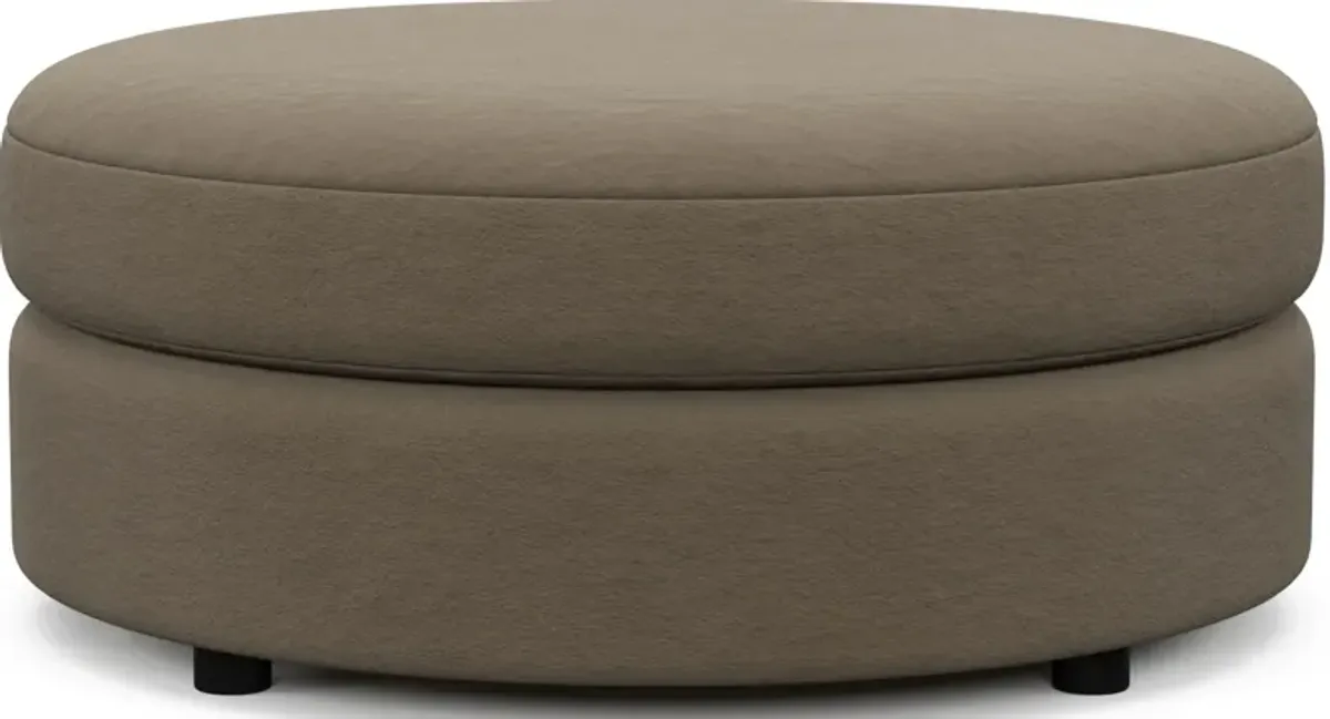 Allegra Foam Comfort Round Ottoman - Merrimac Brownstone