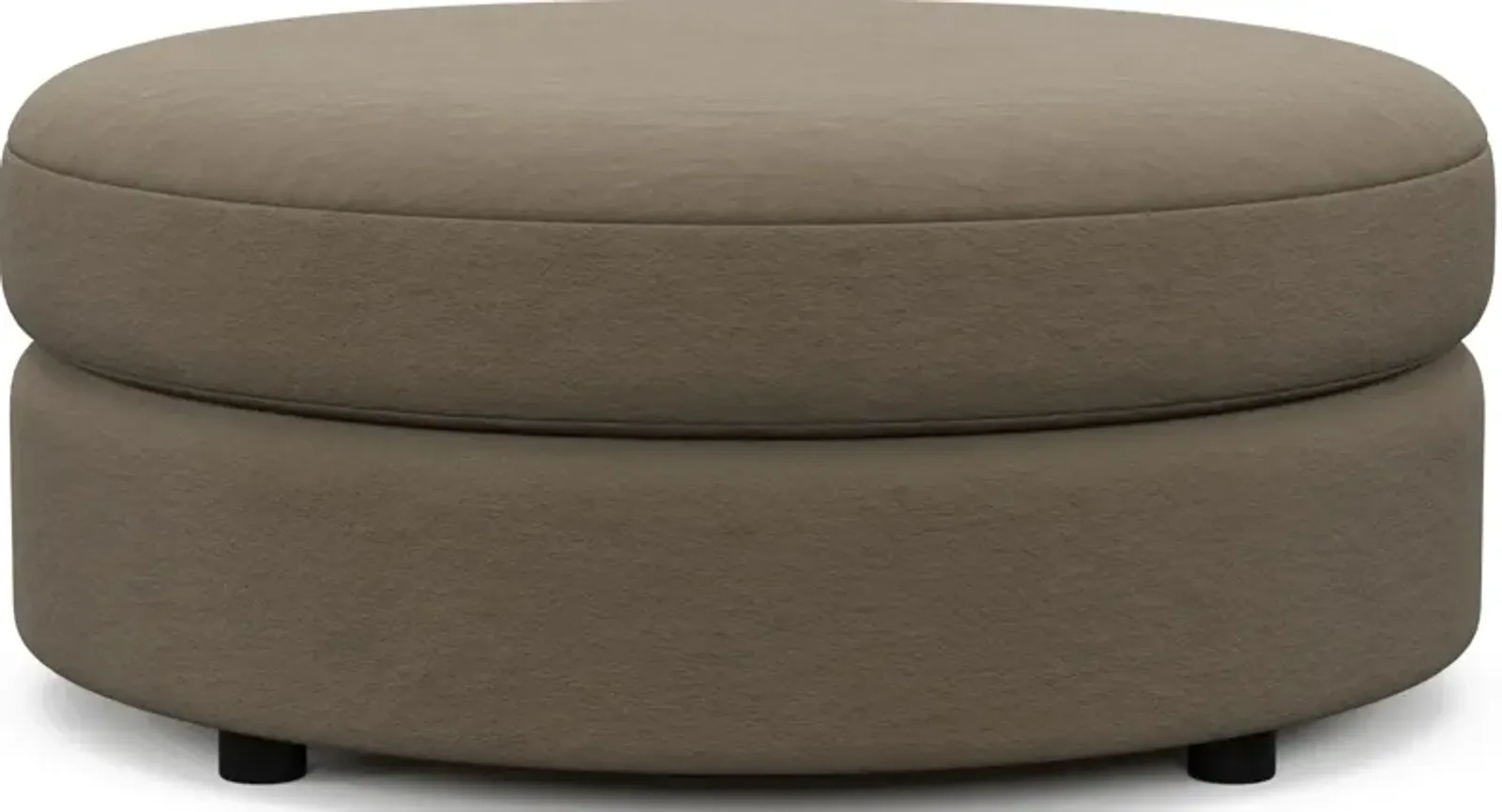 Allegra Foam Comfort Round Ottoman - Merrimac Brownstone