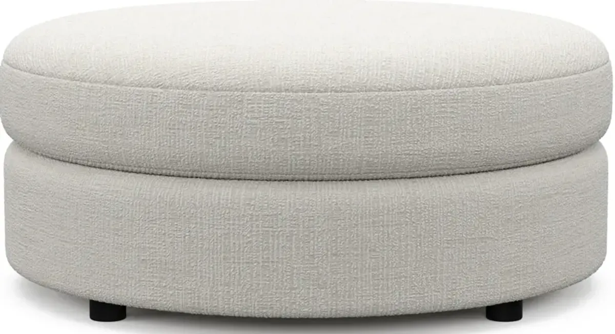 Allegra Foam Comfort Round Ottoman - Bantu Pearl