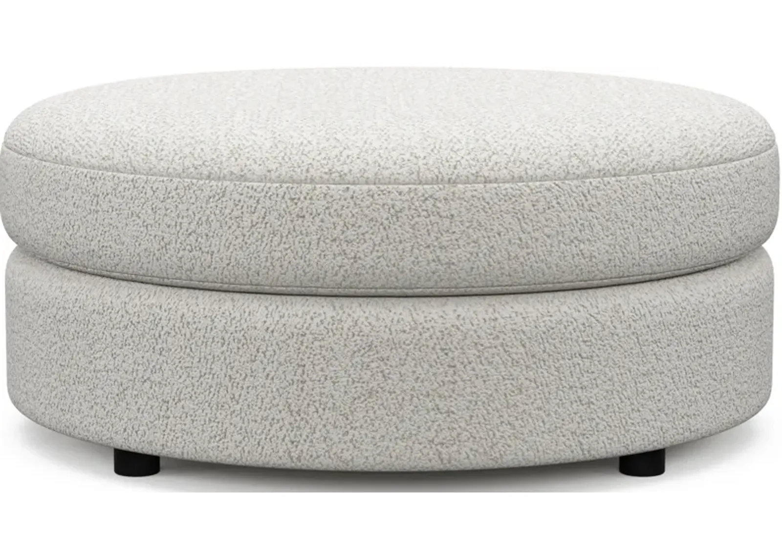 Allegra Foam Comfort Round Ottoman - River Rock Ivory