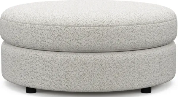 Allegra Foam Comfort Round Ottoman - River Rock Ivory