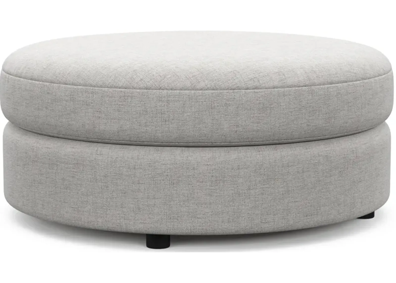 Allegra Foam Comfort Round Ottoman - Adario Fog