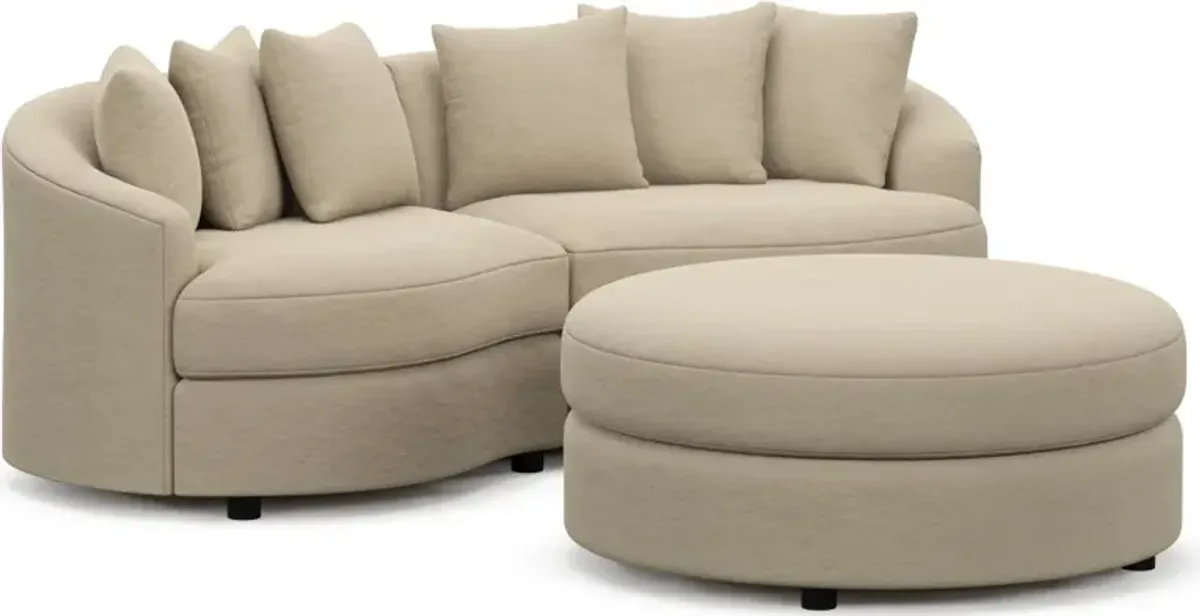 Allegra Foam Comfort 2-Piece Sectional and Ottoman - Merrimac Ecru