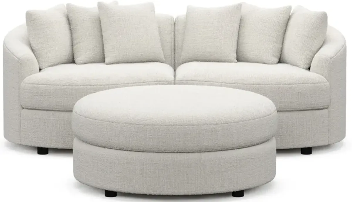 Allegra Foam Comfort 2-Piece Sectional and Ottoman - Bantu Pearl