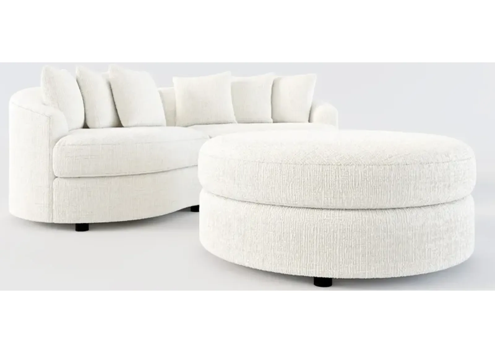 Allegra Foam Comfort 2-Piece Sectional and Ottoman - Bantu Pearl