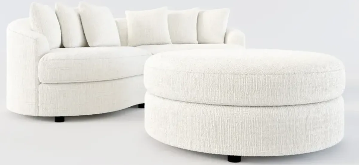 Allegra Foam Comfort 2-Piece Sectional and Ottoman - Bantu Pearl