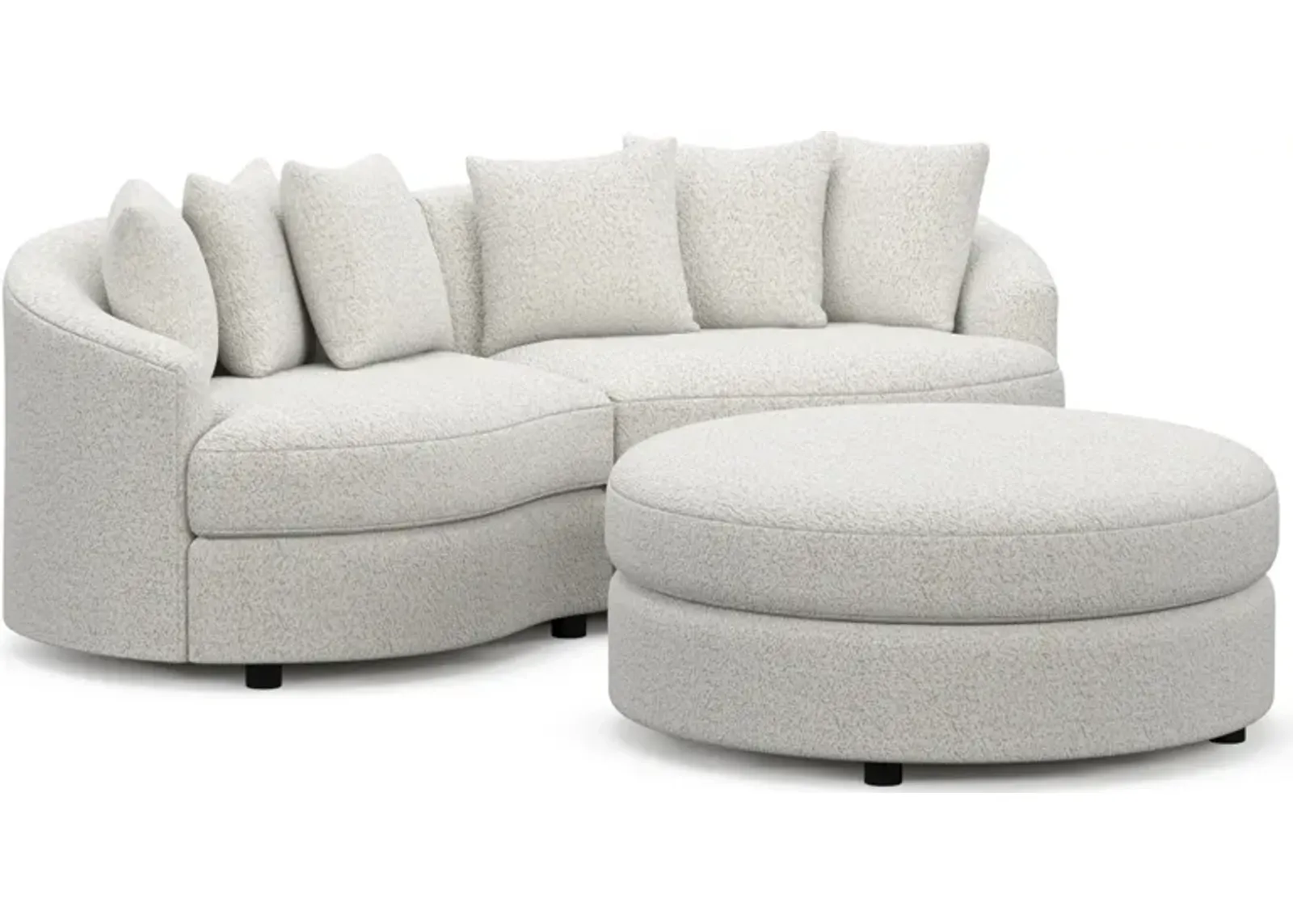 Allegra Foam Comfort 2-Piece Sectional and Ottoman - River Rock Ivory