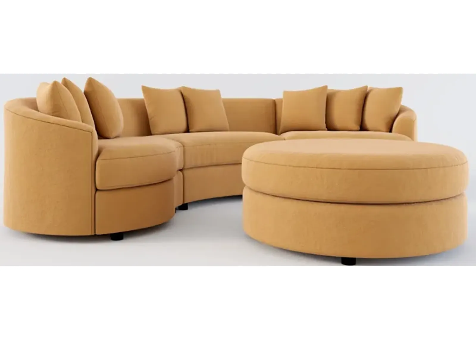 Allegra Foam Comfort 3-Piece Sectional and Ottoman - Merrimac Topaz