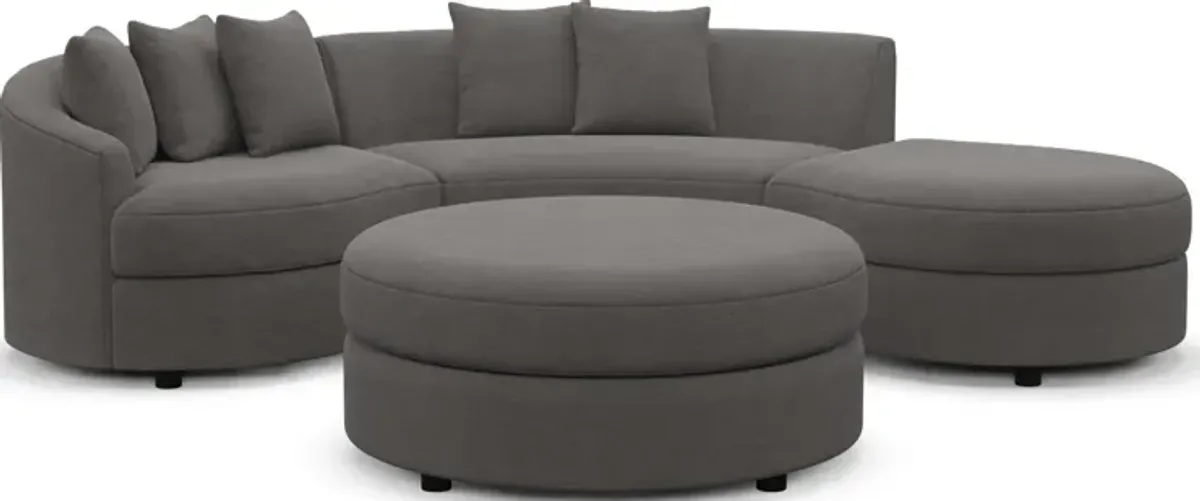 Allegra Foam Comfort 3-Piece Sectional with Right-Facing Chaise and Ottoman - Merrimac Ash