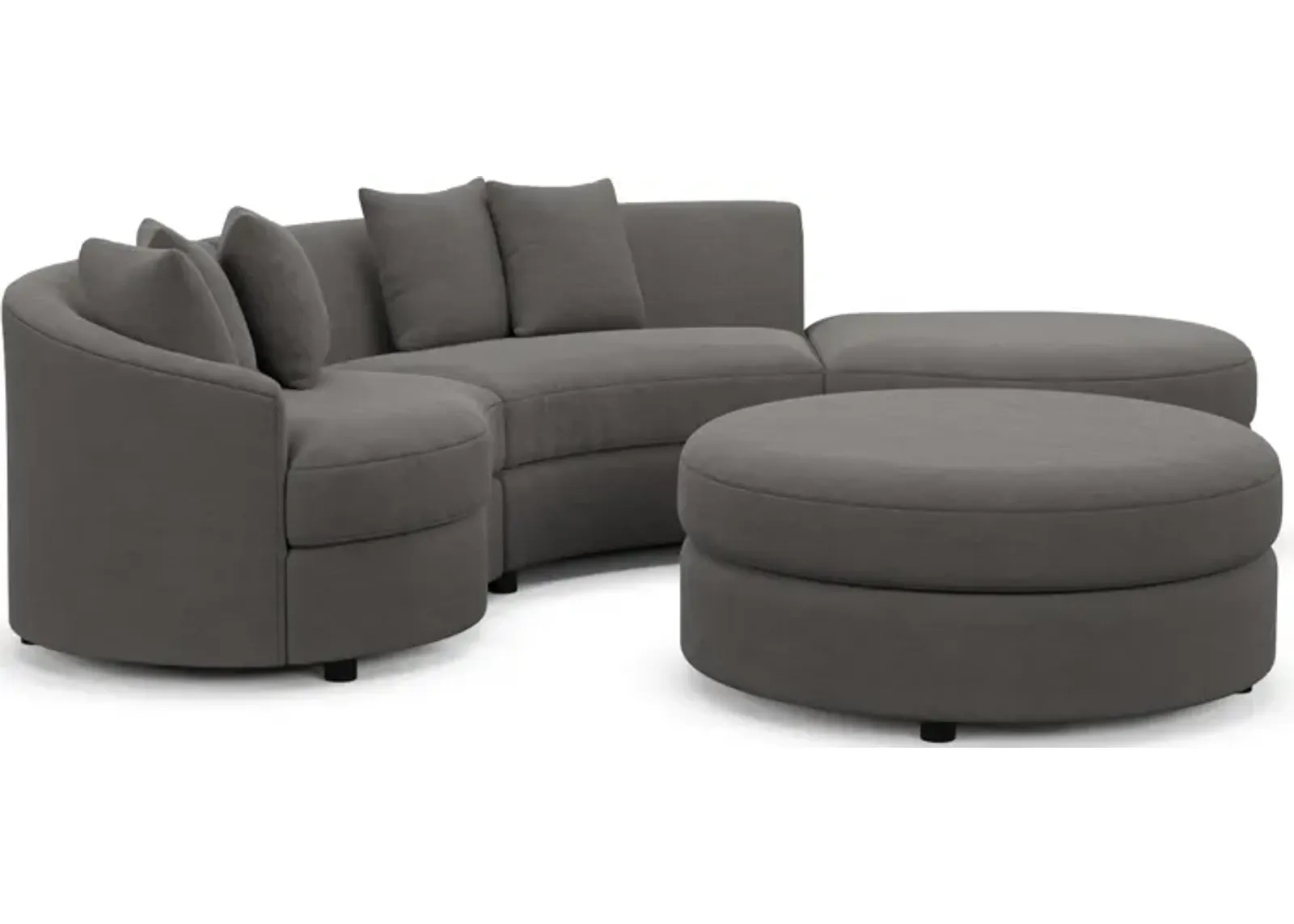 Allegra Foam Comfort 3-Piece Sectional with Right-Facing Chaise and Ottoman - Merrimac Ash