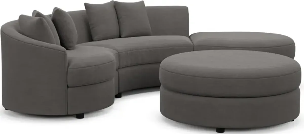 Allegra Foam Comfort 3-Piece Sectional with Right-Facing Chaise and Ottoman - Merrimac Ash