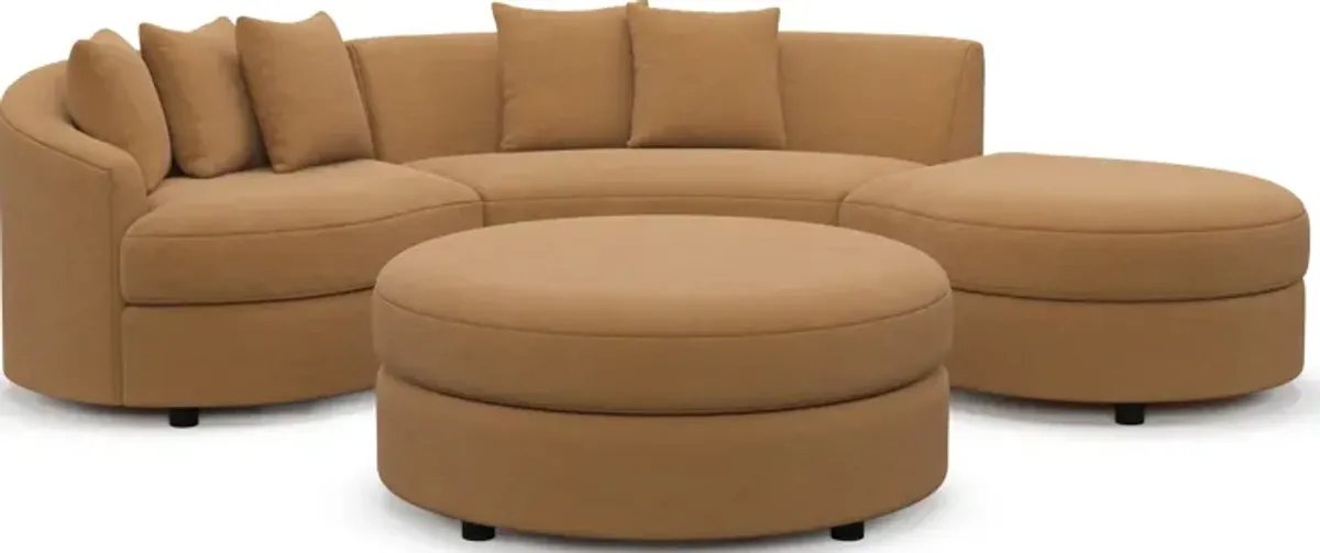 Allegra Foam Comfort 3-Piece Sectional with Right-Facing Chaise and Ottoman - Merrimac Topaz