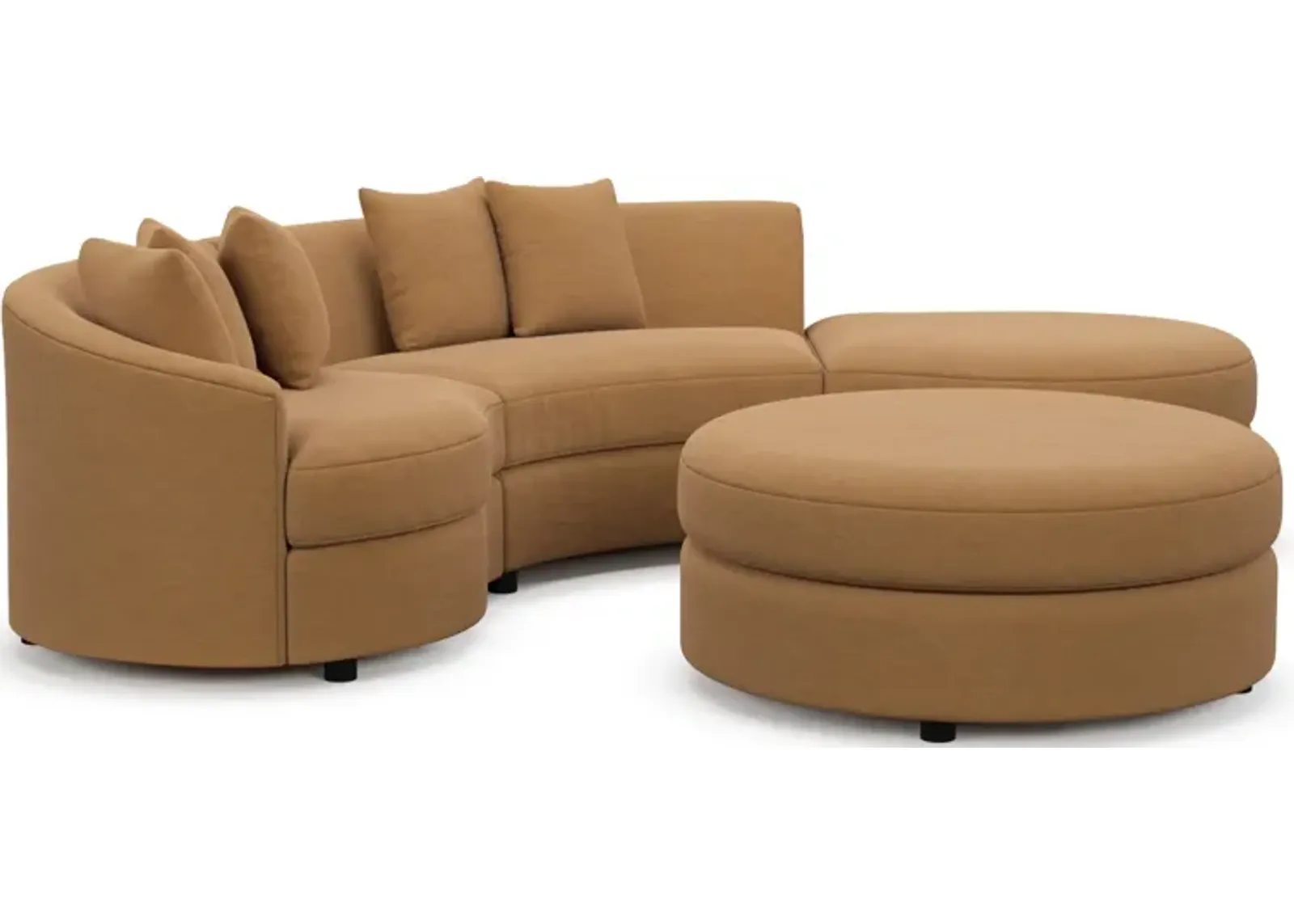 Allegra Foam Comfort 3-Piece Sectional with Right-Facing Chaise and Ottoman - Merrimac Topaz