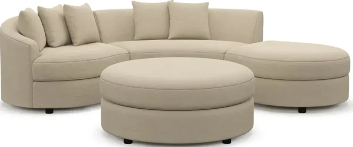 Allegra Foam Comfort 3-Piece Sectional with Right-Facing Chaise and Ottoman - Merrimac Ecru