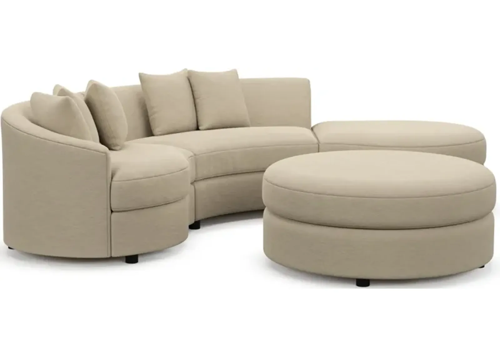 Allegra Foam Comfort 3-Piece Sectional with Right-Facing Chaise and Ottoman - Merrimac Ecru