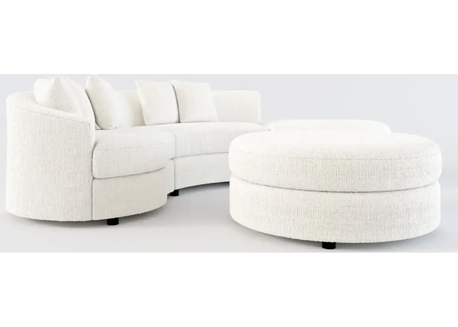 Allegra Foam Comfort 3-Piece Sectional with Right-Facing Chaise and Ottoman- Bantu Pearl