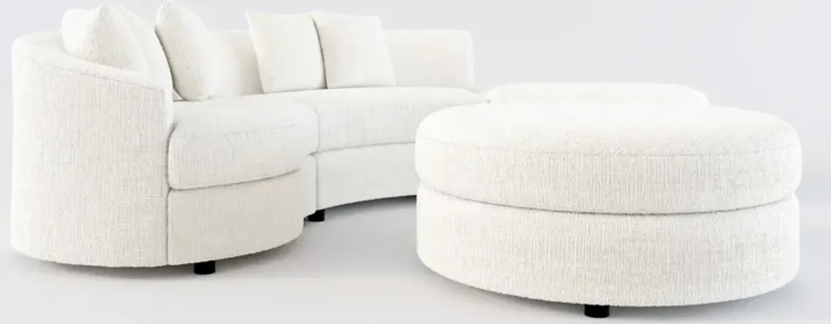 Allegra Foam Comfort 3-Piece Sectional with Right-Facing Chaise and Ottoman- Bantu Pearl