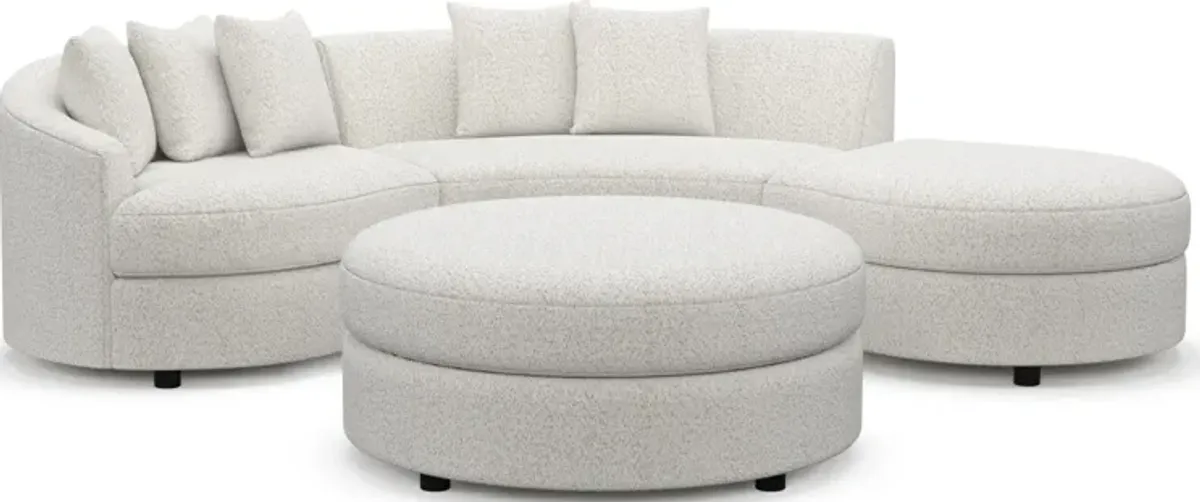 Allegra Foam Comfort 3-Piece Sectional with Right-Facing Chaise and Ottoman - River Rock Ivory