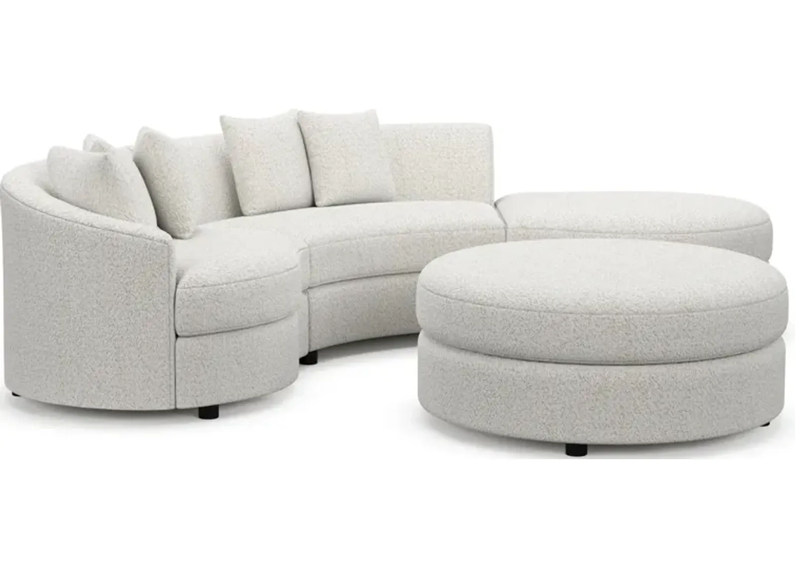 Allegra Foam Comfort 3-Piece Sectional with Right-Facing Chaise and Ottoman - River Rock Ivory